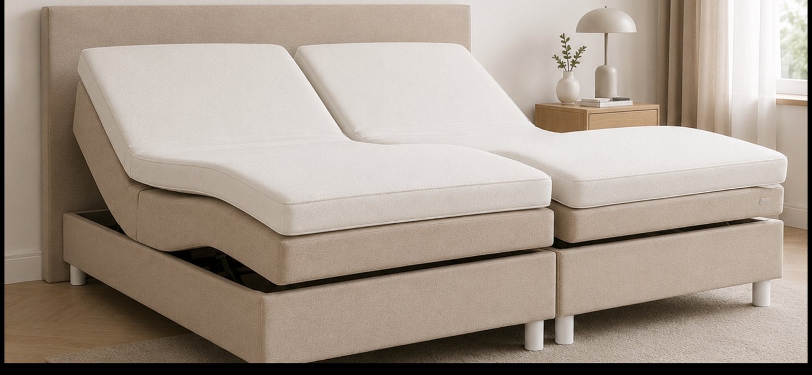 Karlsson boxspring 140x200, Ophalen, Gebruikt, Beige, Tweepersoons