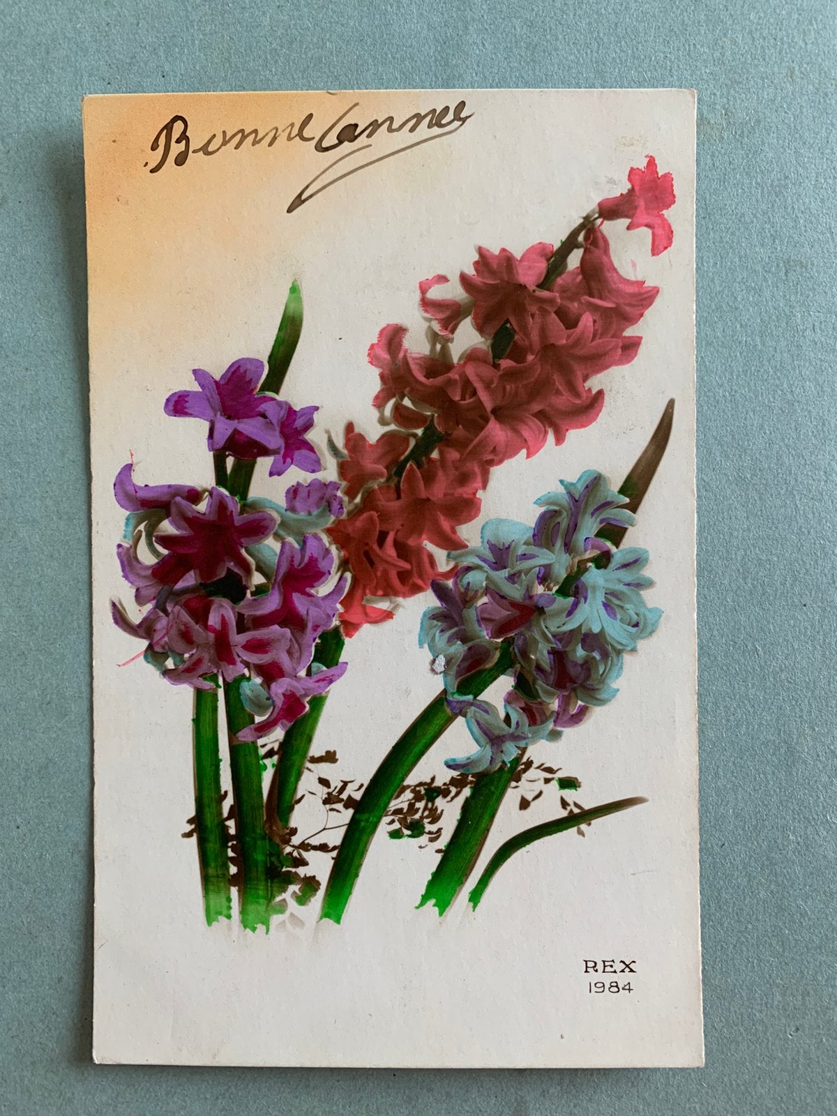 Bonne Année - hyacinten, Ophalen of Verzenden, 1920 tot 1940, Gelopen, Feest(dag)