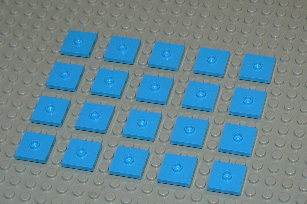 L536 Stenen 2x2 met 1 nop dark azure 20 st., Ophalen of Verzenden, Nieuw, Losse stenen, Lego