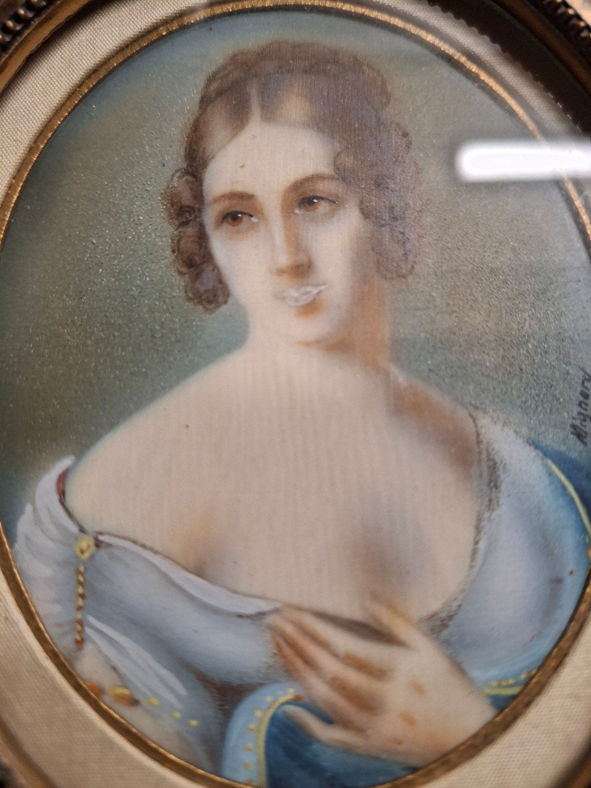 Handgeschilderd  portret hoogte 12cm, Ophalen of Verzenden