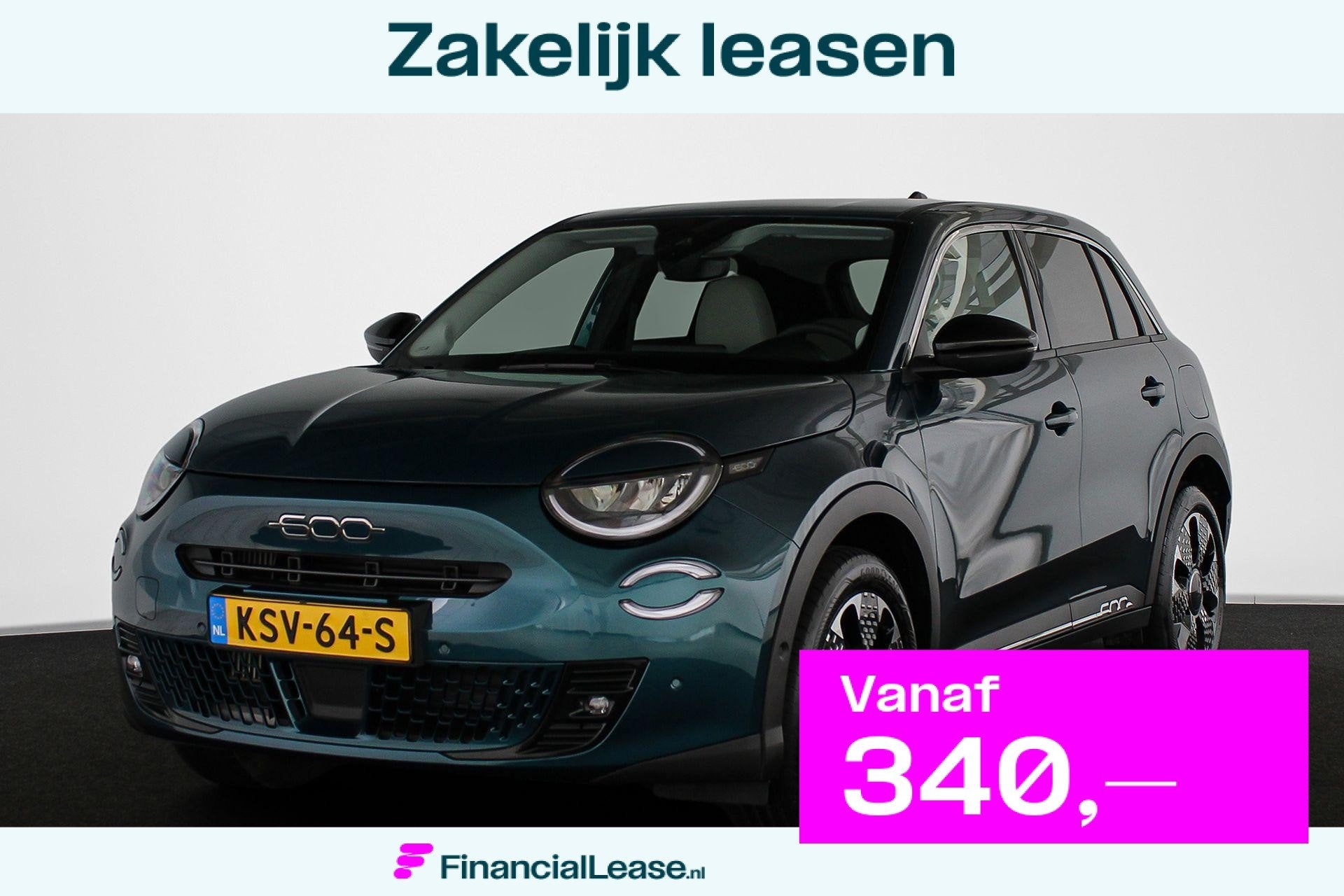Fiat 600 1.2 Hybrid La Prima Leder Stoelverwarming Massage K, Gebruikt, Euro 6, 1199 cc, Blauw