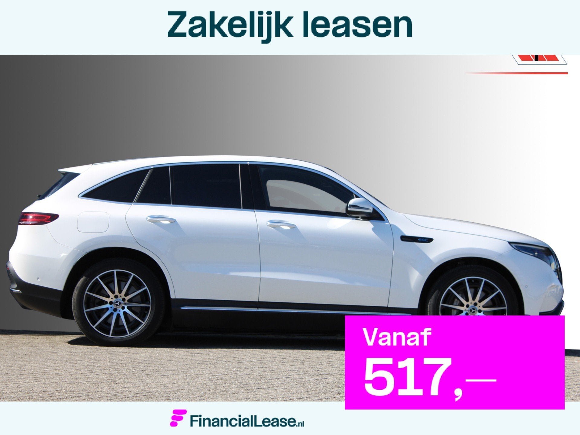 Mercedes-Benz EQC 400 4MATIC 80kWh (SOH 96,71%) Business Sol, Automaat, 392 km, Zwart, Wit