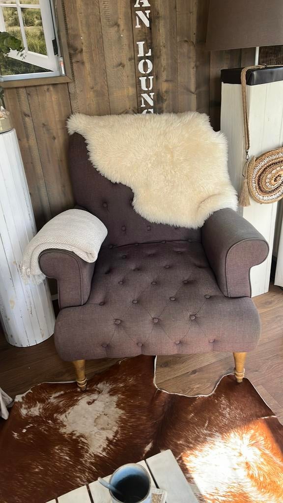 Rivier Maison Stoel in taupe kleur, Ophalen, Gebruikt, 75 tot 100 cm, Stof