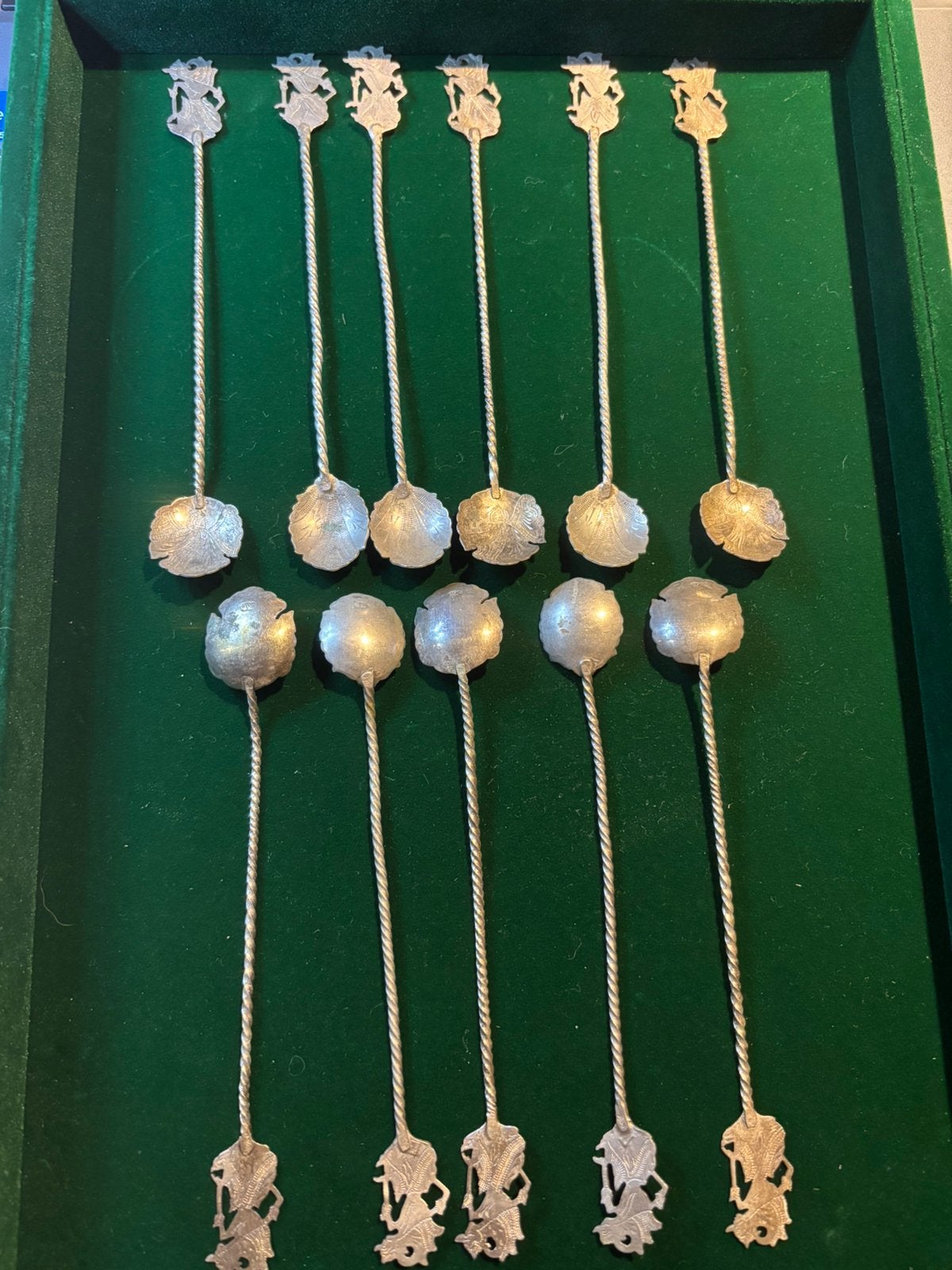 11 antieke Djokja Wajang lepeltjes – 800 zilver – ca. 16 cm, Verzenden