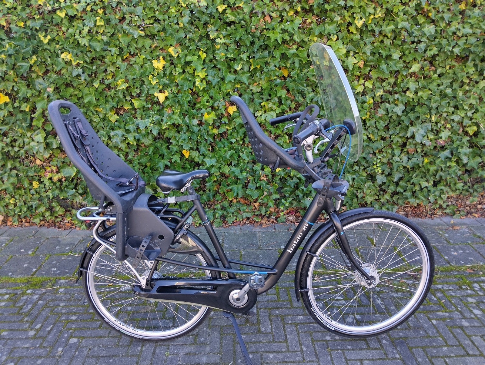 Batavus Mambo, moederfiets met 2 Yepp zitjes, Ophalen, 2 zitjes, Gebruikt, Batavus