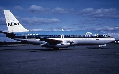 Boeing 737-200/300/400/800 van de KLM., Ophalen of Verzenden, Zo goed als nieuw, Kaart, Foto of Prent