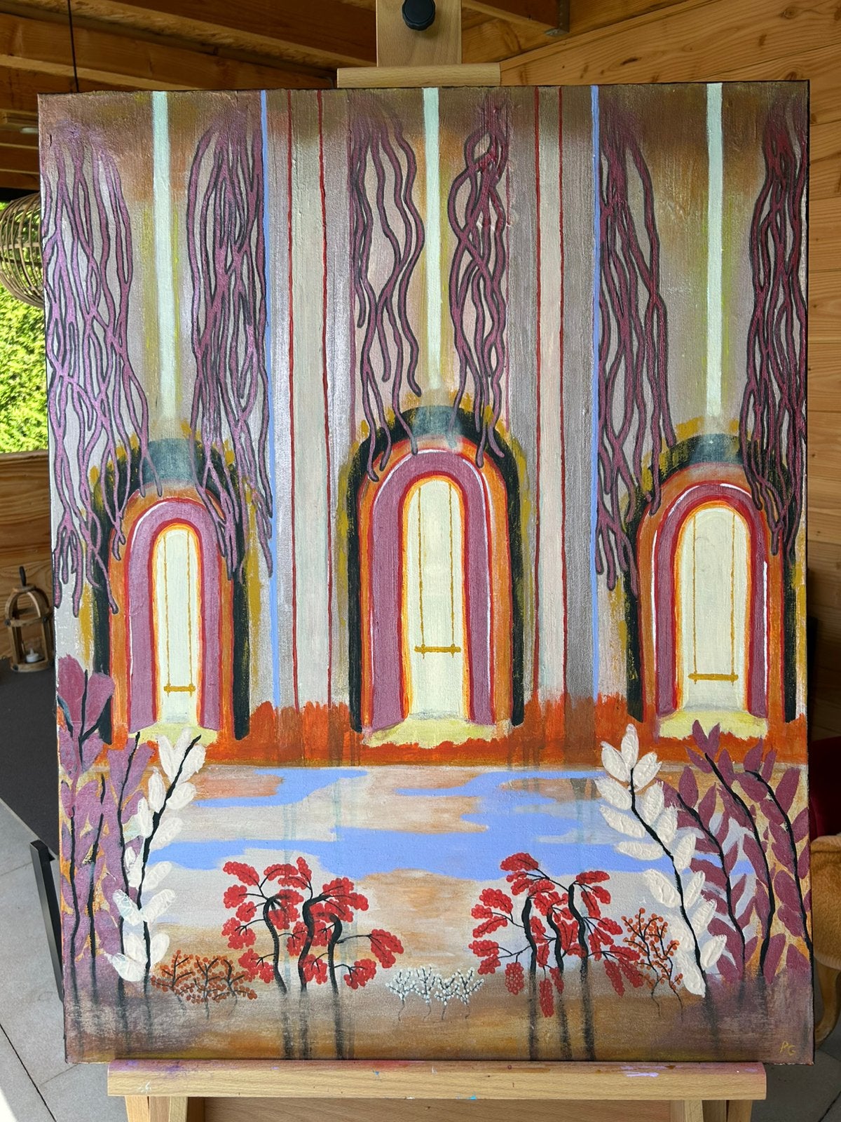 Acrylverf 70x90cm, Ophalen, Abstract, Acrylverf, Handgeschilderd
