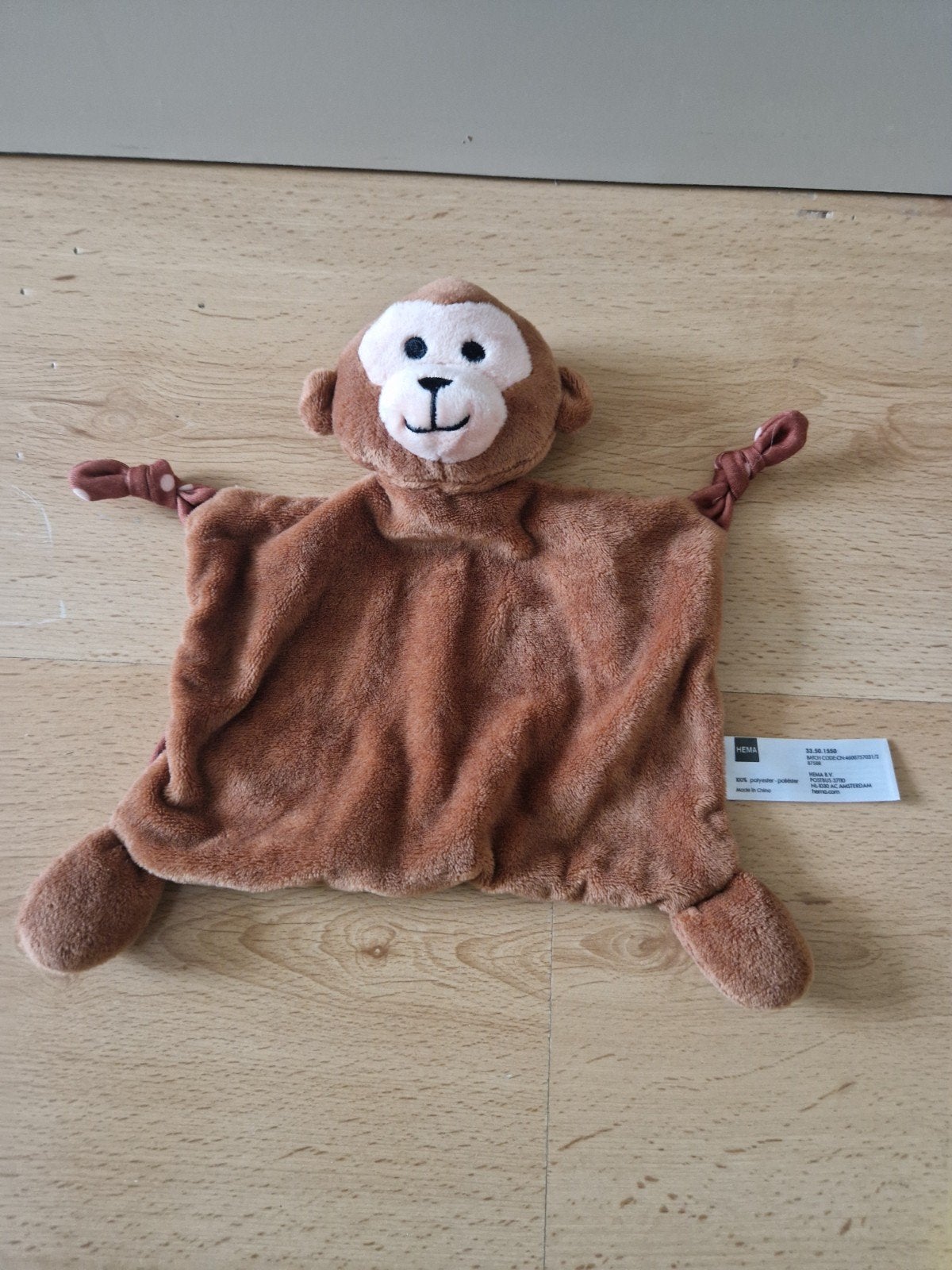 Hema knuffeldoek knuffeldoekje aap aapje bruin, Ophalen of Verzenden, Zo goed als nieuw, Overige typen