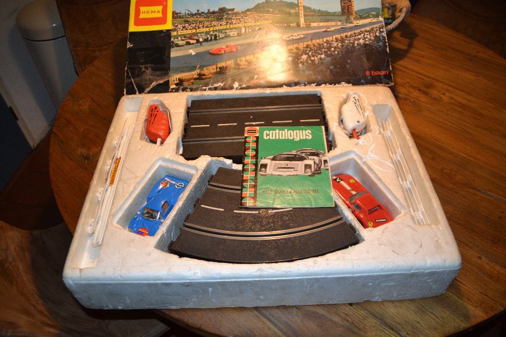 Vintage GAMA racebaan met twee auto's en trafo, Overige merken, Zelf te bouwen, Ophalen of Verzenden, Elektrisch