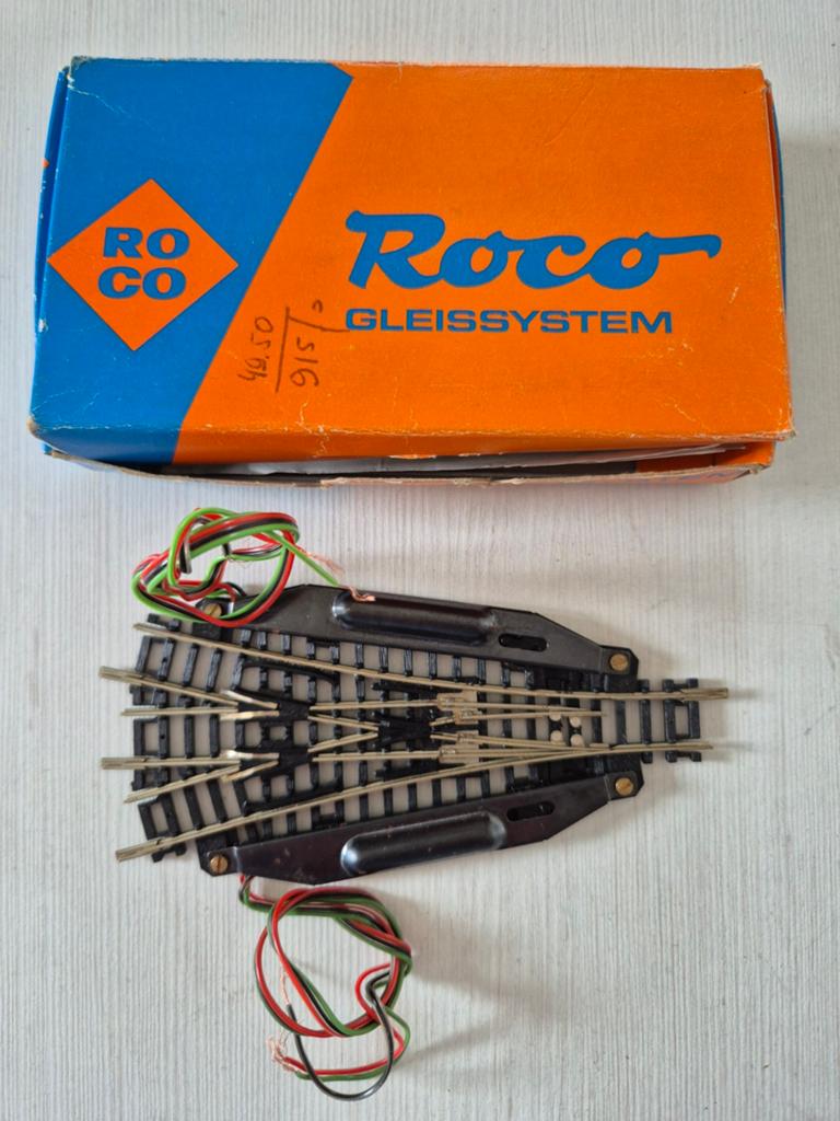 Roco N-spoor elektrische driewegwissel, Gebruikt, Gelijkstroom, Rails, Ophalen of Verzenden