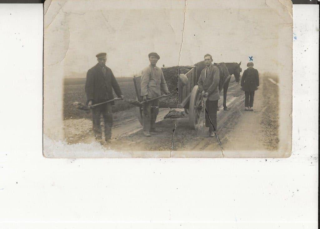 Wateringen Lange Kleiweg Weg ophogen Fotokaart 1915, Ophalen of Verzenden, Voor 1920, Ongelopen, Zuid-Holland