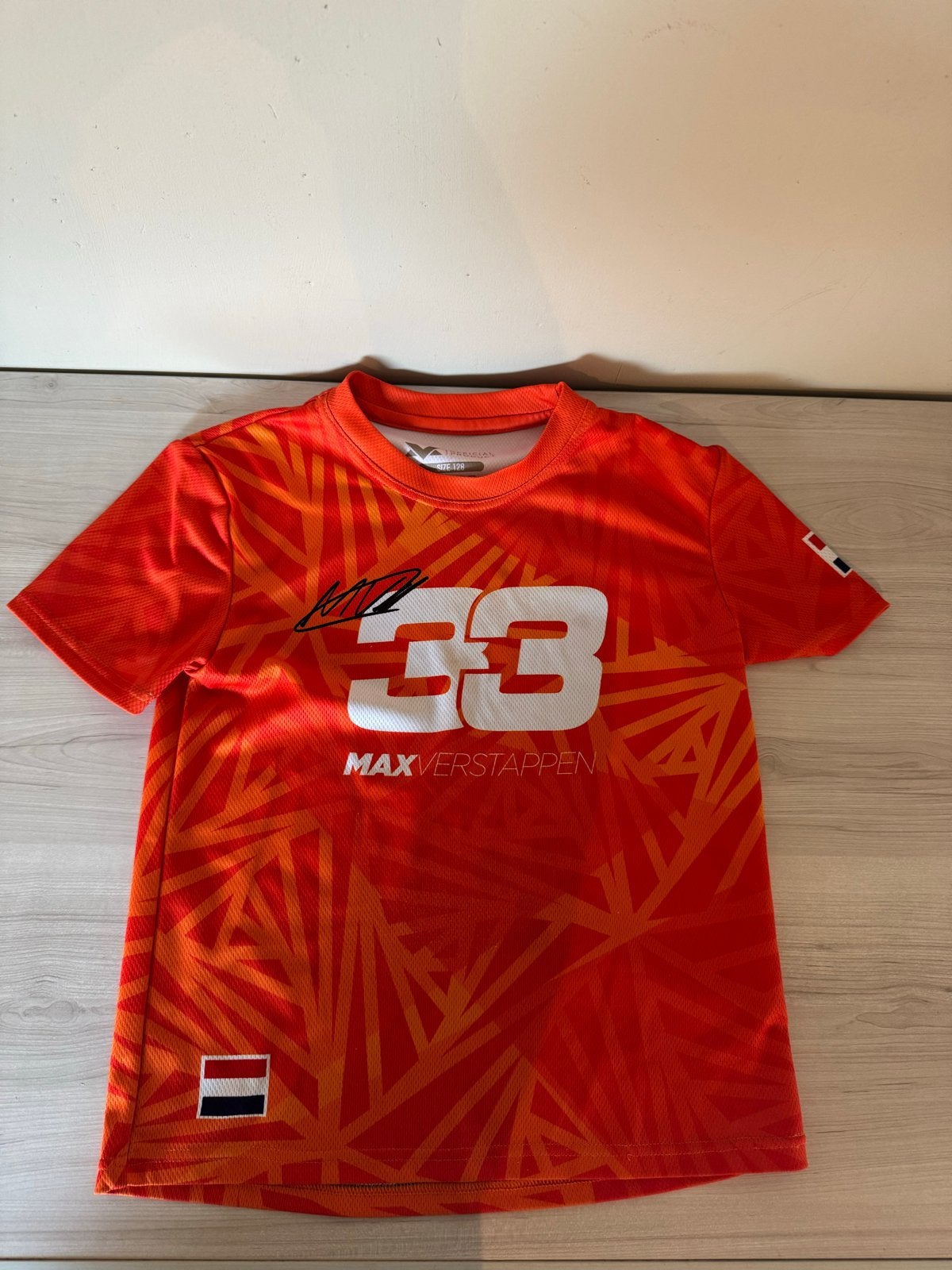 Max Verstappen T-shirt Maat 128 - Officieel Product, Kinderen en Baby's, Ophalen of Verzenden, Zo goed als nieuw, Jongen of Meisje