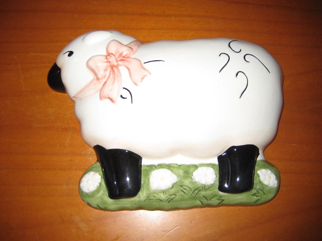 Porseleinen schaap om op te hangen, Ophalen of Verzenden, Zo goed als nieuw, Decoratieobject