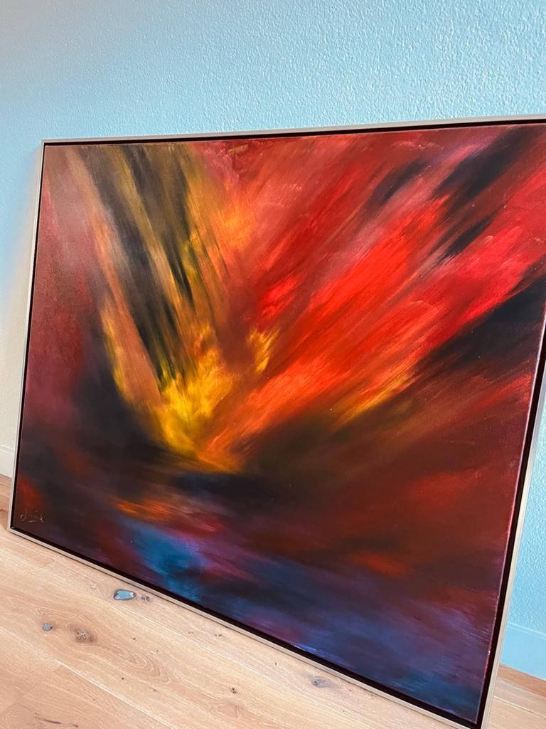 Jorink 'Sun Rise' Schilderij met Certificaat van Echtheid, Antiek en Kunst, Kunst | Schilderijen | Abstract, Ophalen