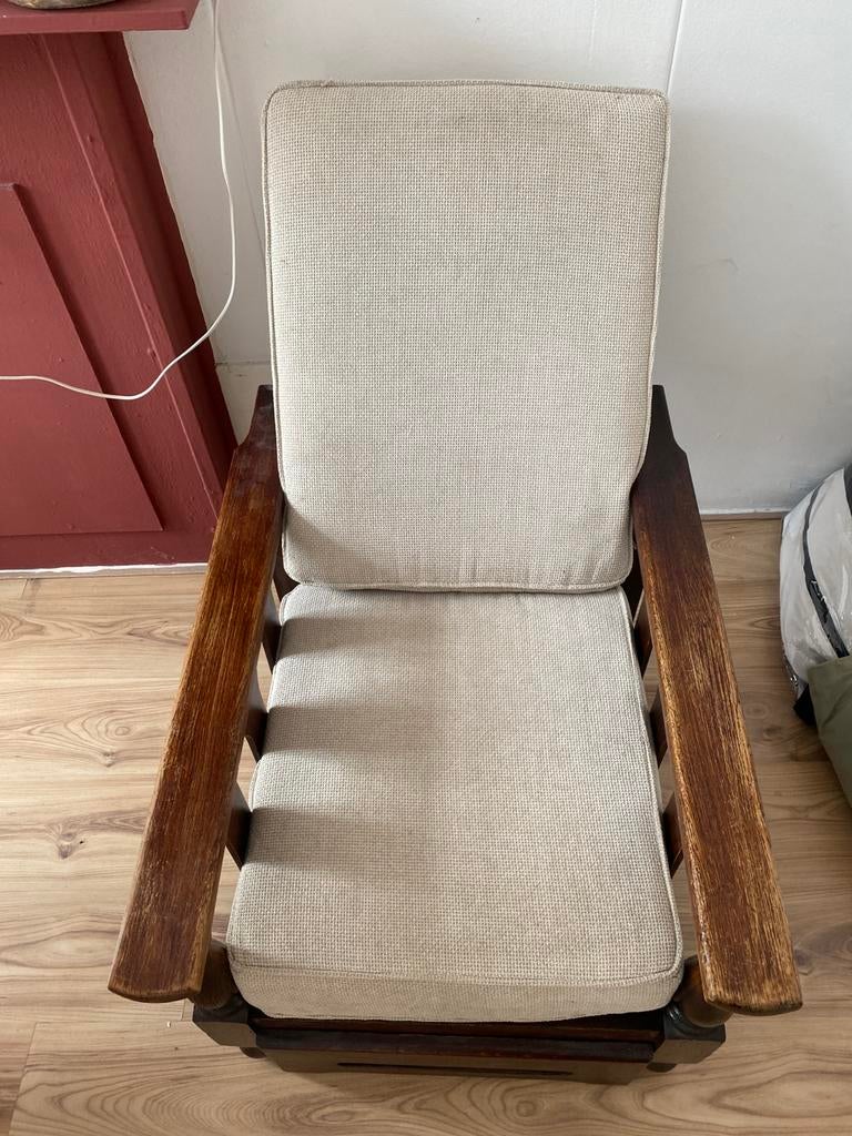 Vintage Antieke Retro Oude Eikenhouten Rookstoel/Rokersstoel, Antiek en Kunst, Ophalen