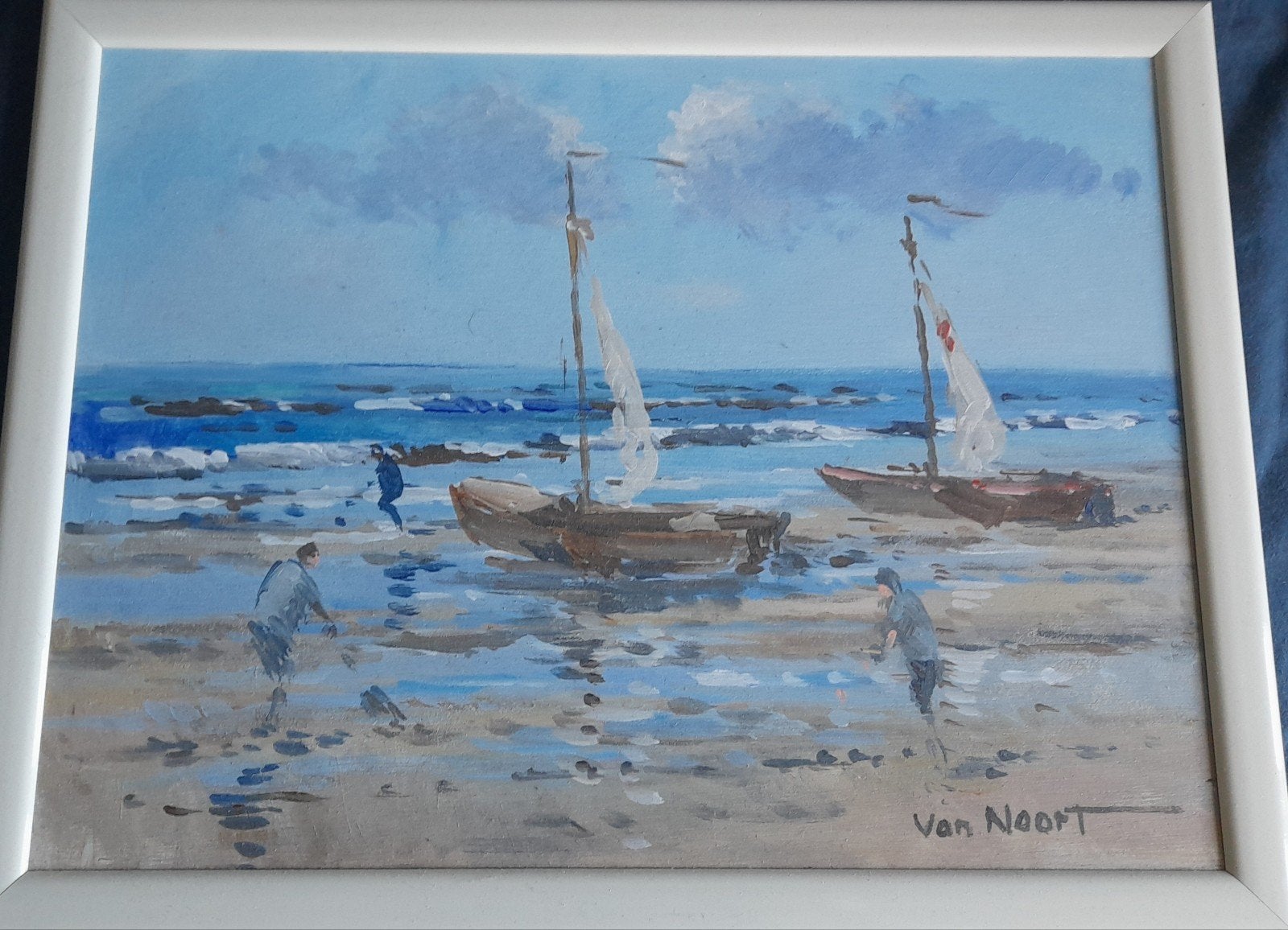 Schilderij Alexander van Noort - Strand Zandvoort, Antiek en Kunst, Ophalen of Verzenden