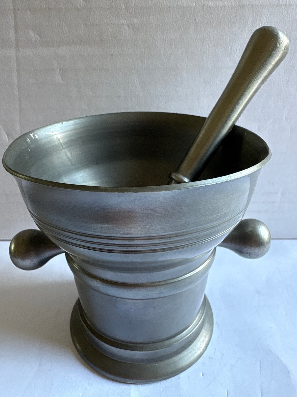 Antieke tinnen vijzel met stamper, Holland Real Pewter, Antiek en Kunst, Ophalen of Verzenden