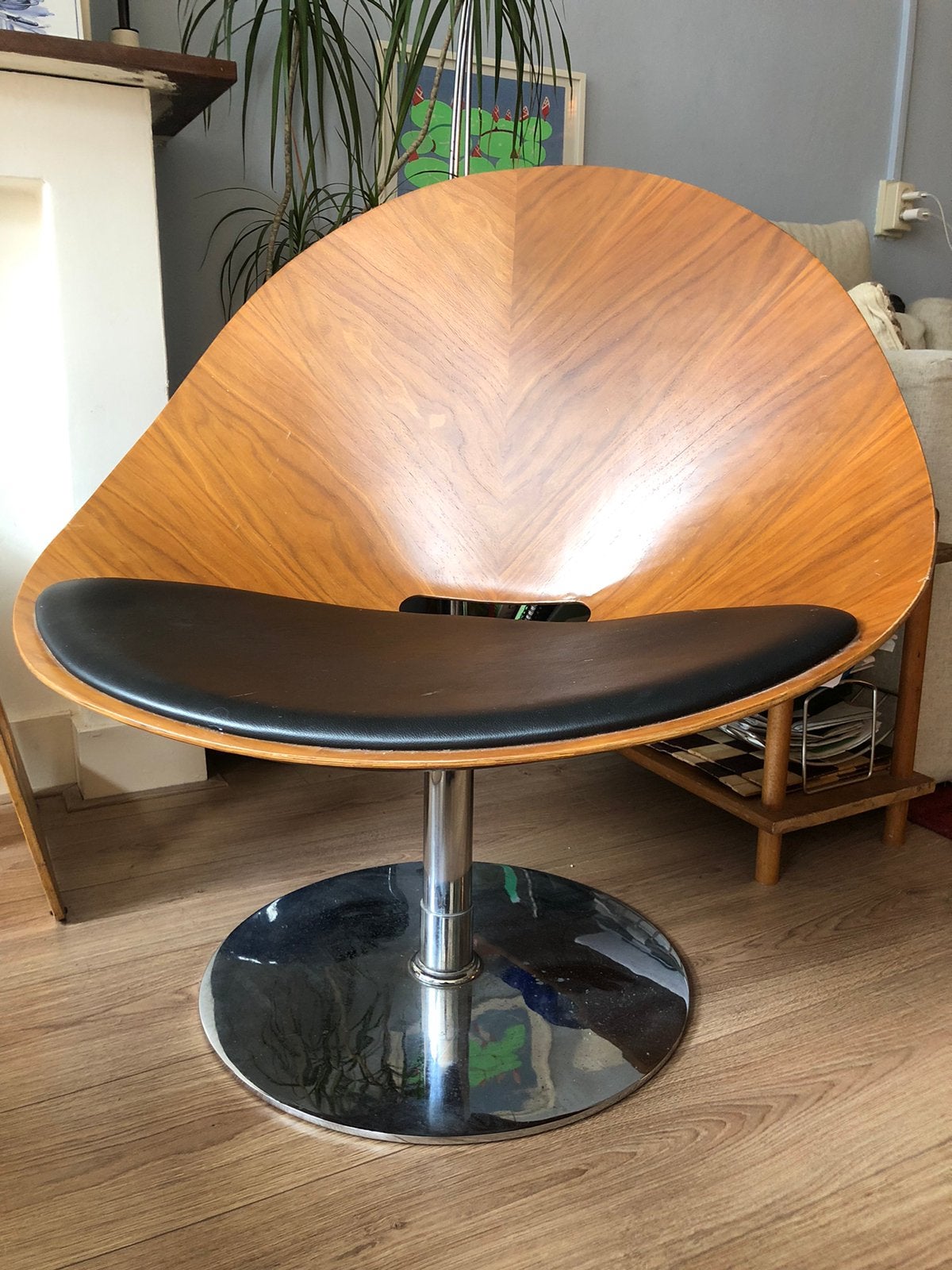 Dan-form design kuipstoel, Huis en Inrichting, Fauteuils, Ophalen, Zo goed als nieuw, Hout, 50 tot 75 cm