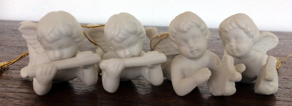 4 engeltjes voor in de kerstboom / wit KERST, Ophalen of Verzenden, Zo goed als nieuw