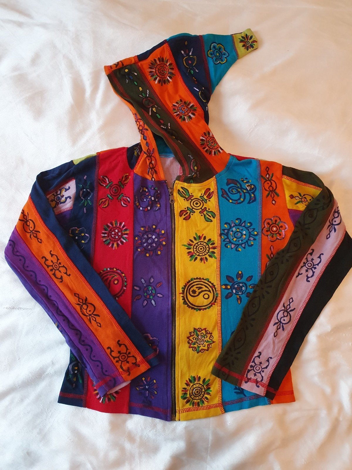 Vrolijk hippie vest, Kleding | Dames, Ophalen of Verzenden, Zo goed als nieuw, Maat 36 (S), Meerkleurig