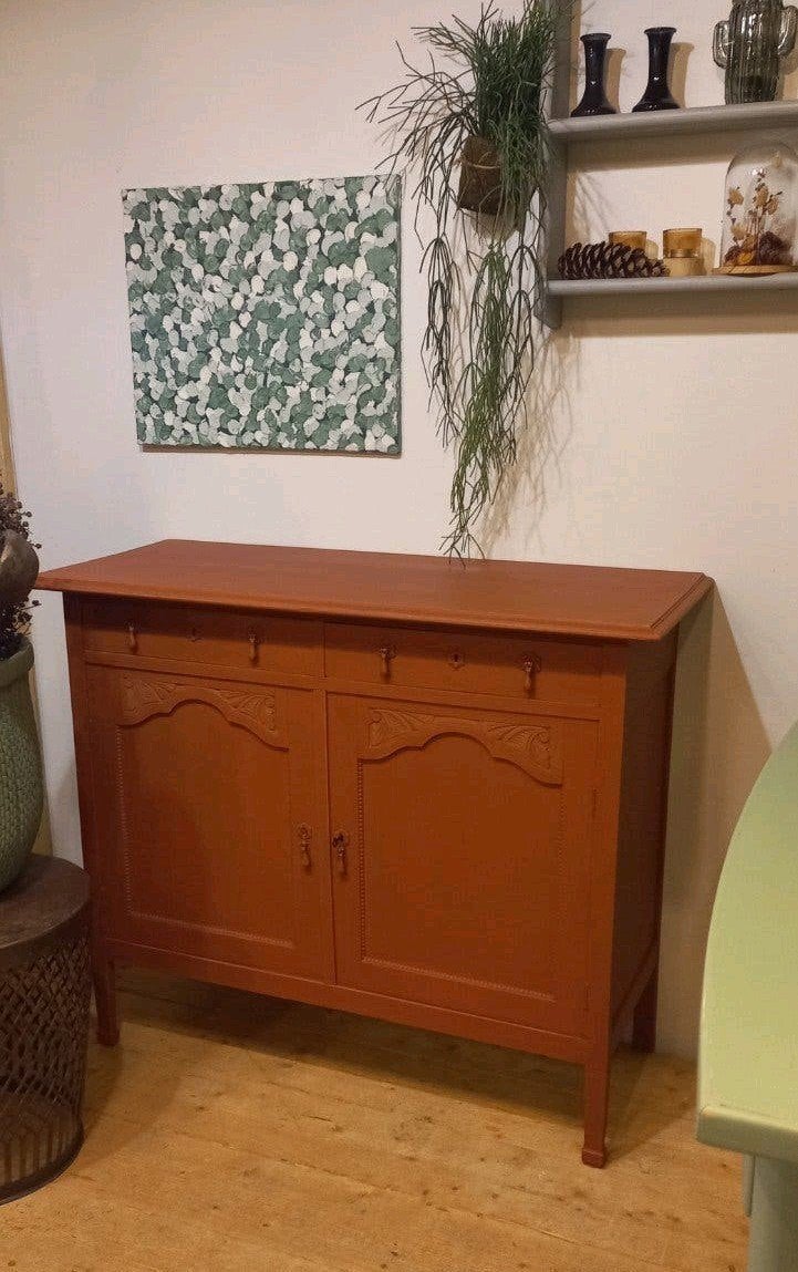 Dressoir warme kleur terra, Ophalen, 100 tot 150 cm, ., Zo goed als nieuw