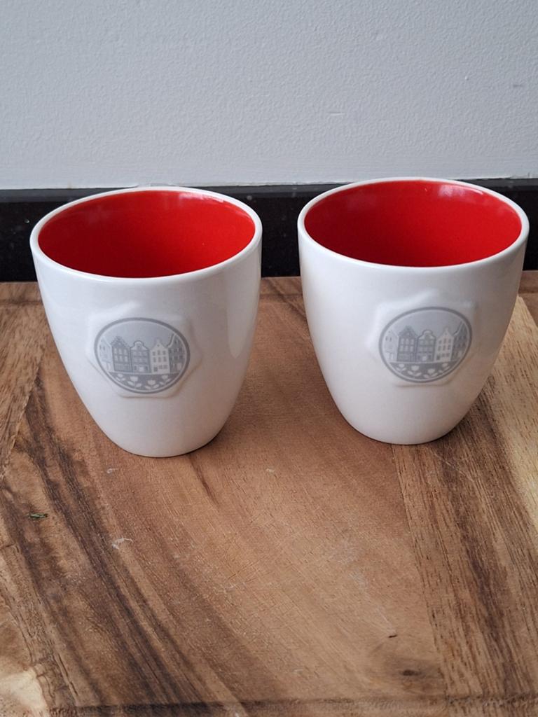 Postcodeloterij Senseo kopjes rood zgan, Huis en Inrichting, Keuken | Servies, Ophalen of Verzenden, Zo goed als nieuw, Overige stijlen