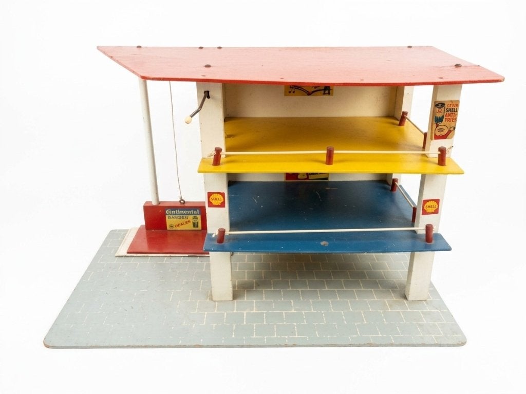 Houten Speelgoed Shell Garage - Vintage, Ophalen, Gebruikt