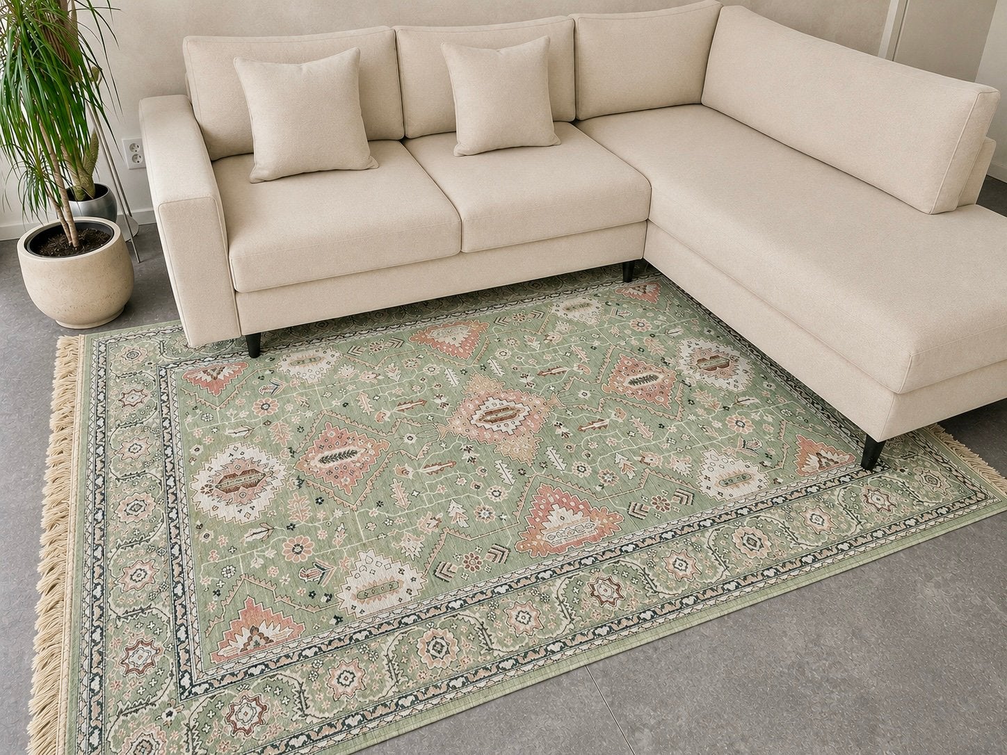 Vloerkleed Marmaris Groen 160x230 cm GEREINIGD!, Ophalen, 150 tot 200 cm, 200 cm of meer, Zo goed als nieuw
