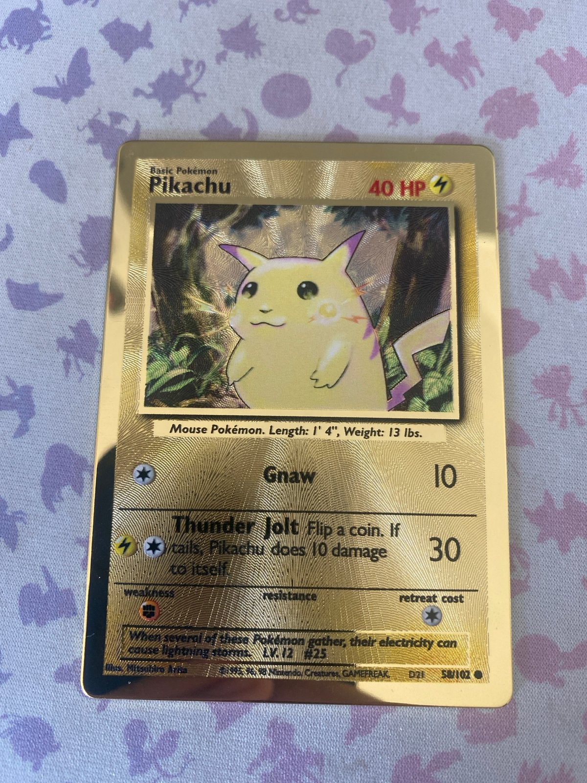 Pikachu Metal Promo Kaart 25th Anniversary Pokémon, Ophalen, Zo goed als nieuw, Losse kaart, Foil