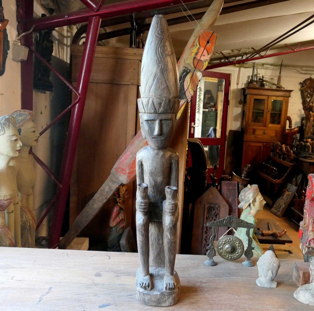 Nias voorouder beeld NB1 Houten standbeeld Indonesie kunst, Antiek en Kunst, Ophalen of Verzenden