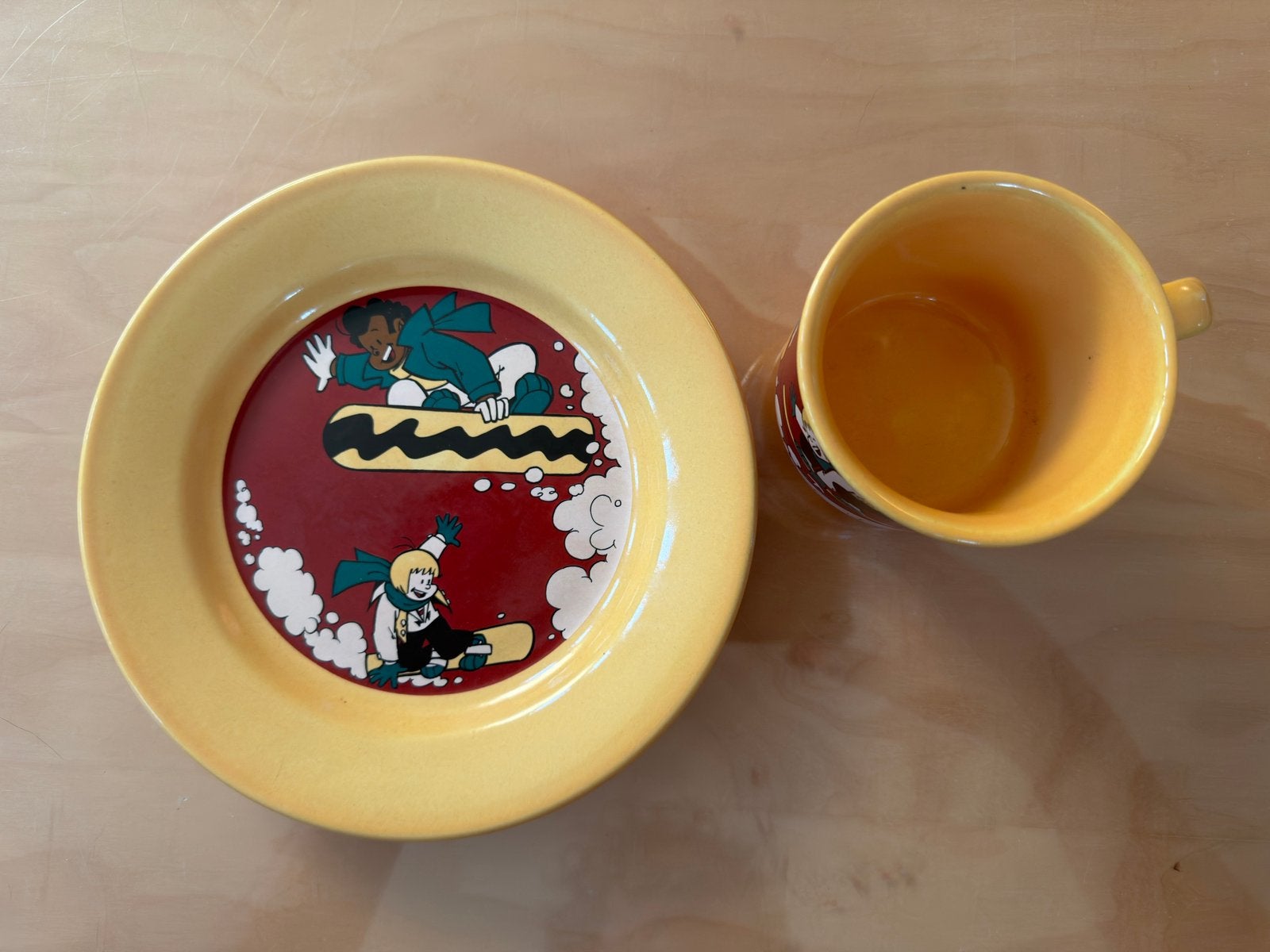 Vintage Sjors & Sjimmie servies – De Boer – kop en schotel, Ophalen, Zo goed als nieuw, Gebruiksvoorwerp