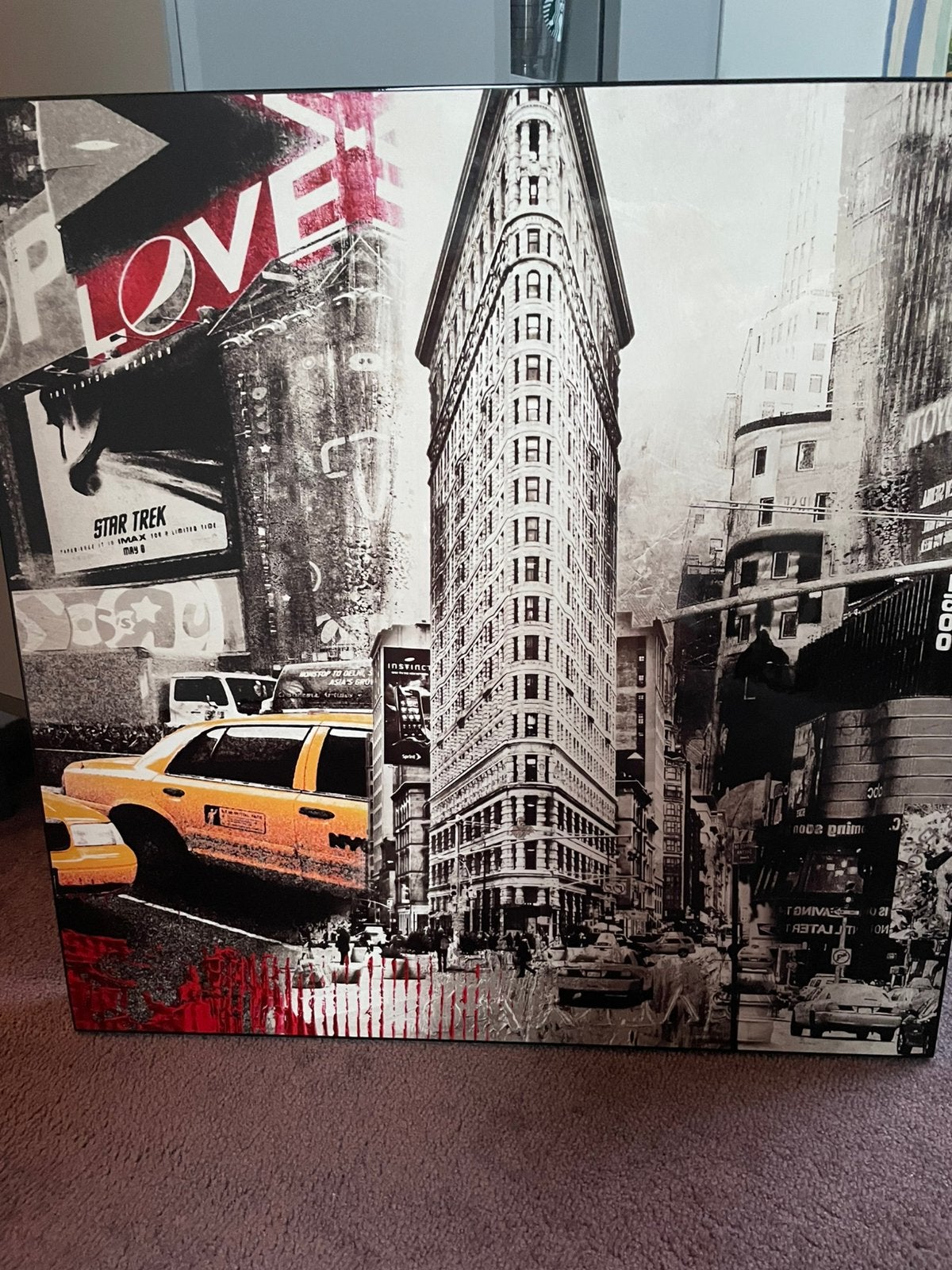 Schilderij van New York, 50 – 75, Ophalen of Verzenden, Zo goed als nieuw, Schilderij