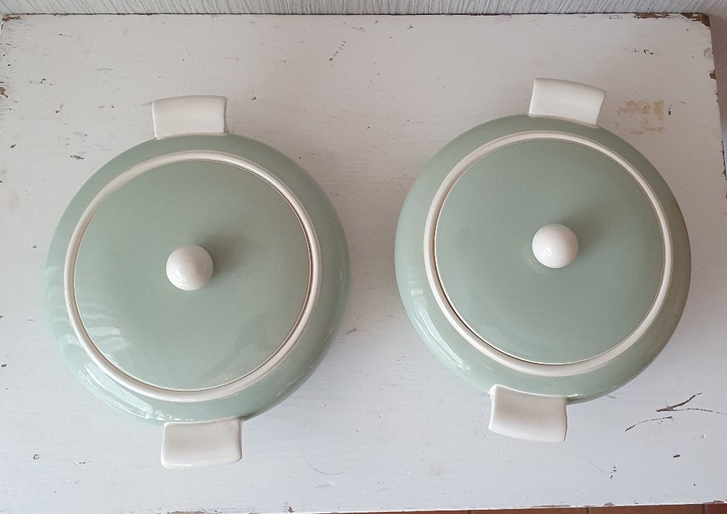 Twee vintage Villeroy-Boch dekselschotels 1947-1956, Keramiek, Villeroy & Boch, Vintage, Ophalen of Verzenden