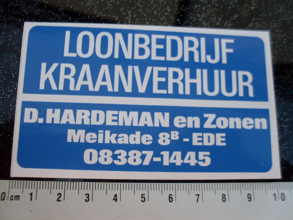 sticker D. Hardeman en zonen ede loonbedrijf kraanverhuur, Verzenden, Zo goed als nieuw, Bedrijf of Vereniging