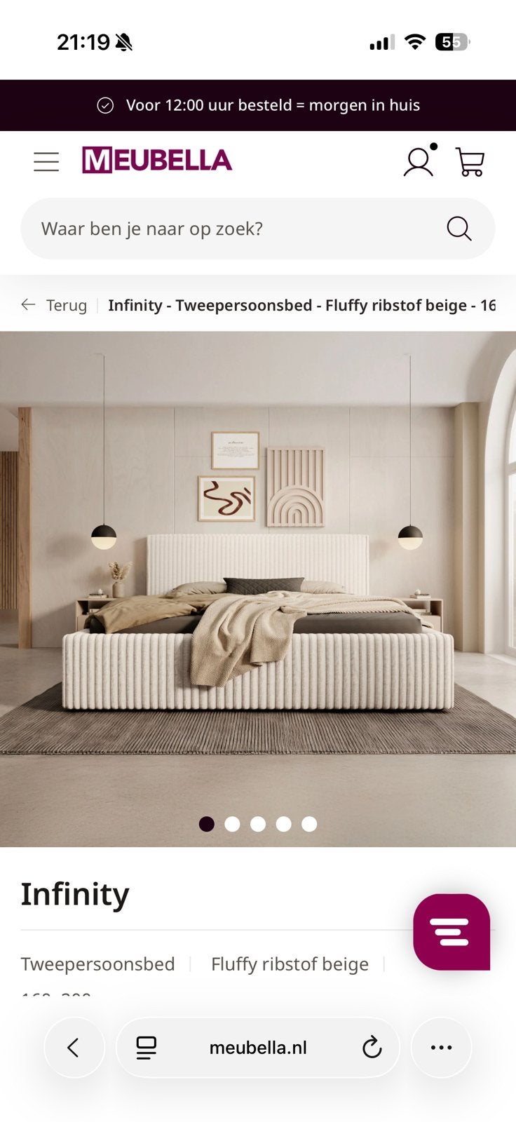Meubella infinity 2 persoonsbed, Ophalen, 90 cm, Eenpersoons, Zo goed als nieuw