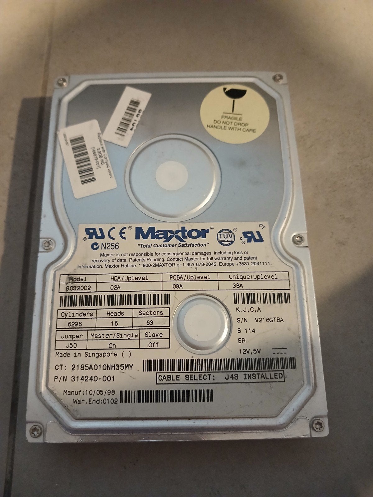 Maxtor 32GB HDD - Vintage Harde Schijf, Computers en Software, Maxtor, Gebruikt, HDD, Ophalen of Verzenden