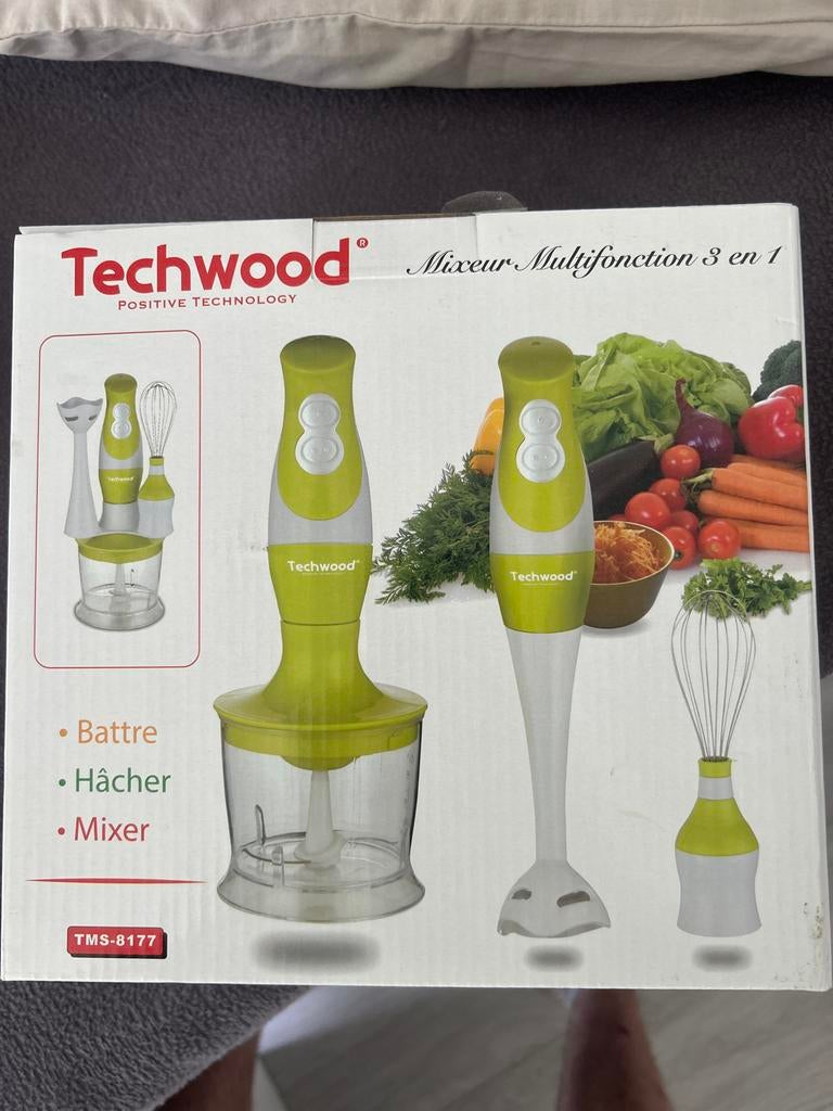 Techwood 3-in-1 Multifunctionele Staafmixer, Minder dan 1 liter, Ophalen of Verzenden, Nieuw, 2 snelheden