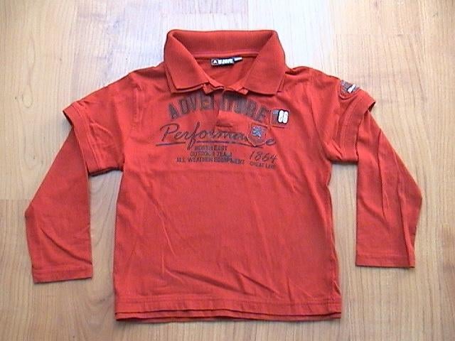 AKMO WORKS rood poloshirt met lange mouwen + opdruk tekst, Gebruikt, AKMO WORKS, Ophalen of Verzenden, Shirt of Longsleeve