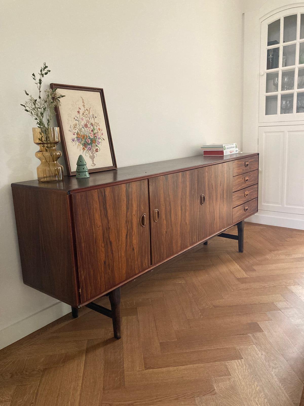Fristho Franeker palissander dressoir, Ophalen, Zo goed als nieuw, 25 tot 50 cm, Vintage midcentury jaren 70 jaren 80 retro