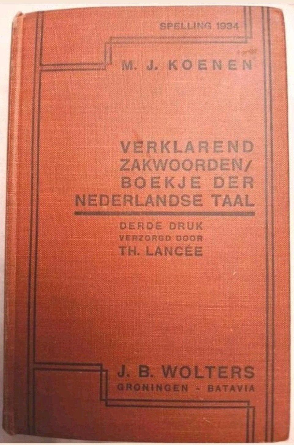 ✅️ Oud Nederlands woordenboek MJ Koenen spelling 1934, Ophalen of Verzenden, M. J. Koenen