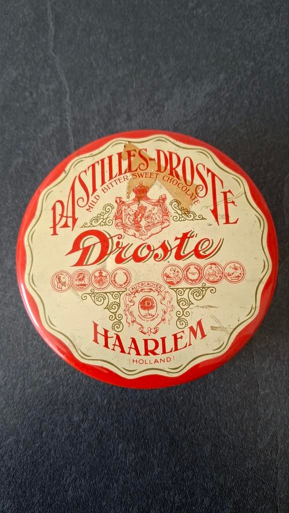Vintage Droste Pastilles Blik - Haarlem Holland, Ophalen of Verzenden, Gebruikt, Overige, Droste