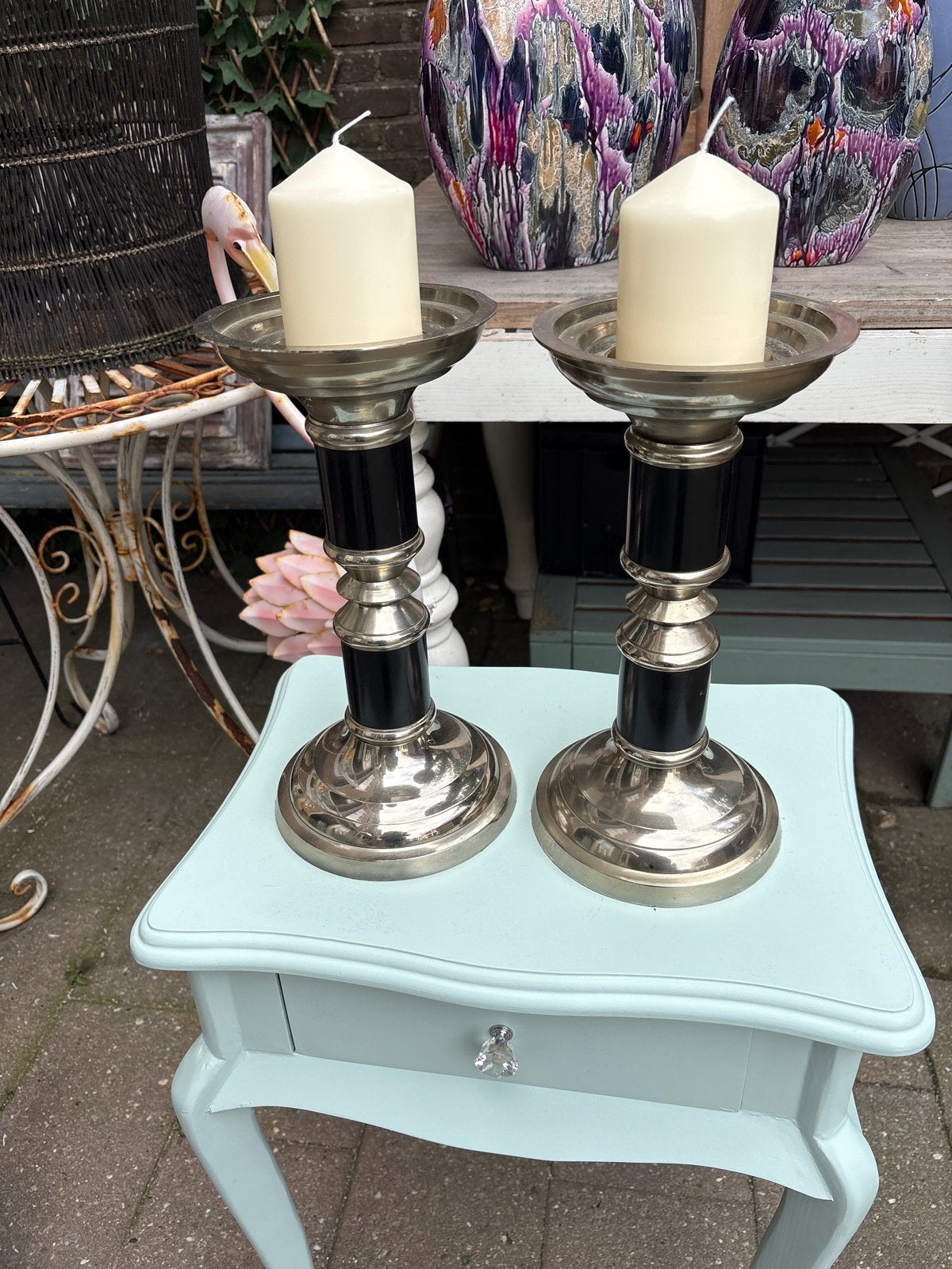 Set van 2 elegante kandelaars - 30 cm hoog, Ophalen of Verzenden, Overige materialen