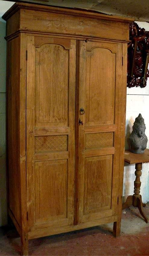 Antieke kast hout landelijk Java Indonesie KA31 teak Indie, Antiek en Kunst, Ophalen of Verzenden