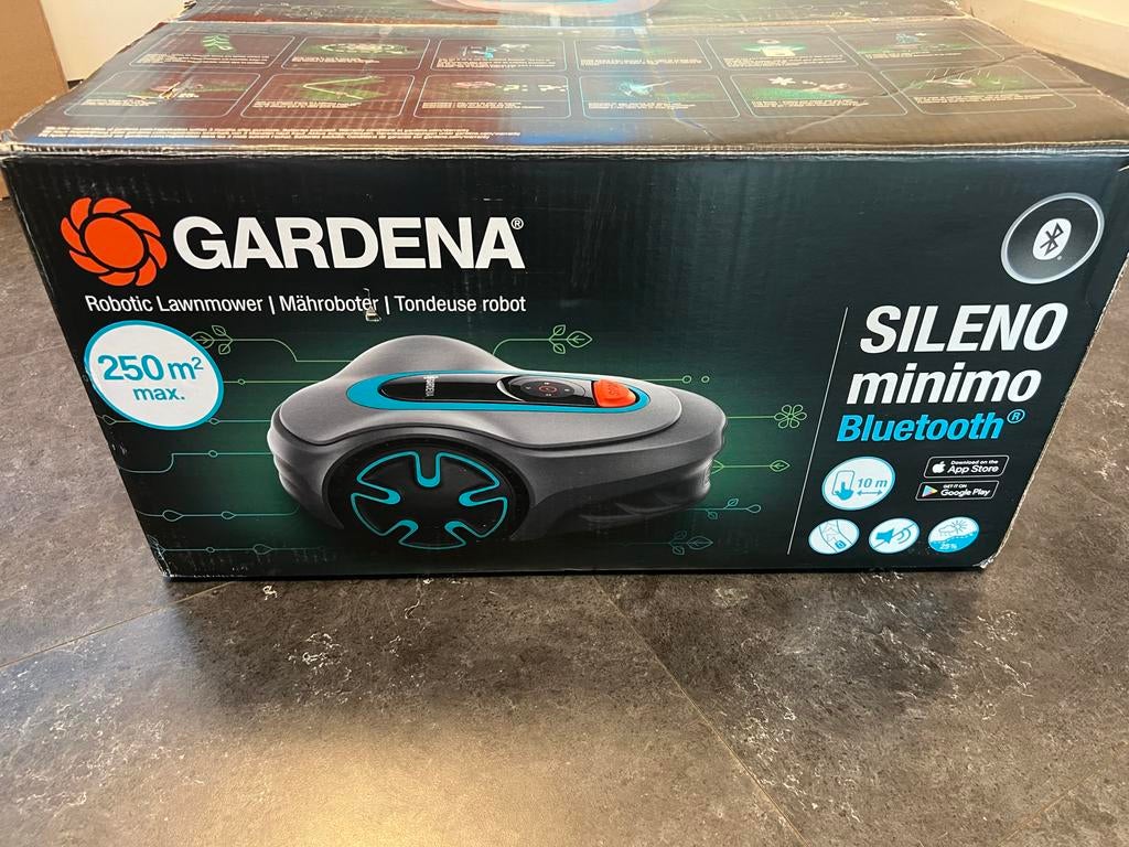 Gardena robotmaaier Sileno Minimo 250 m² Bluetooth nieuw, Tuin en Terras, Hogedrukreinigers, Nieuw, Ophalen of Verzenden, Nvt