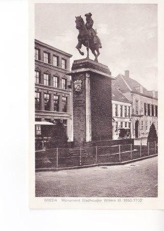 BREDA,- Monument Stadhouder Willem III.1850-1702.  09-04, Ophalen of Verzenden, Voor 1920, Ongelopen, Noord-Brabant