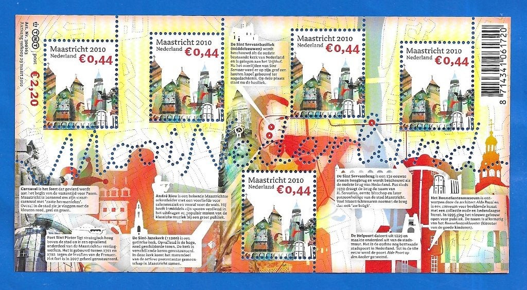 Blok Mooi Maastricht - Mooi Nederland 2010 NVPH 2715, Postzegels en Munten, Verzenden, Na 1940, Postfris