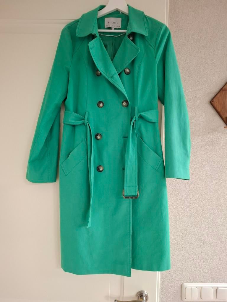Groene trench coat.maat 40, Verzenden, Zo goed als nieuw, Maat 38/40 (M), Groen