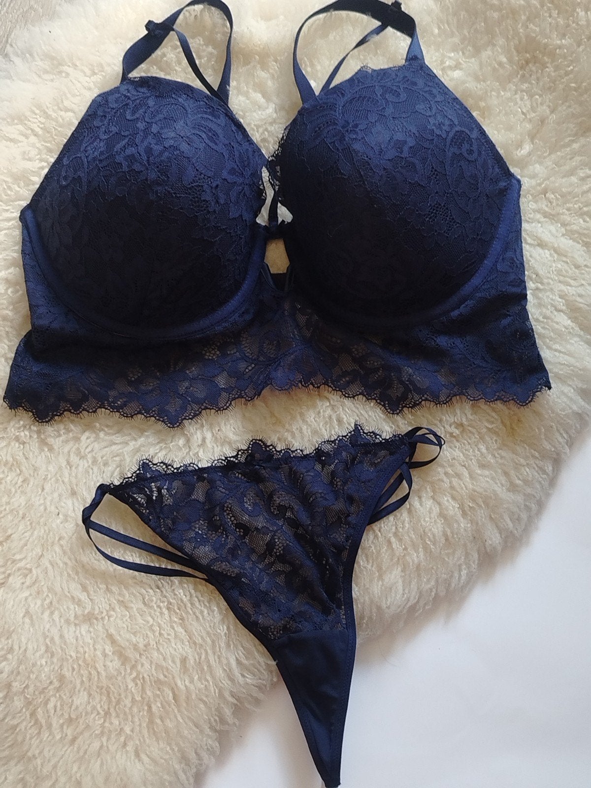 Hunkemöller Lingerie Set - Maat L 85 E, Hunkemöller, Ophalen of Verzenden, Blauw, Setje