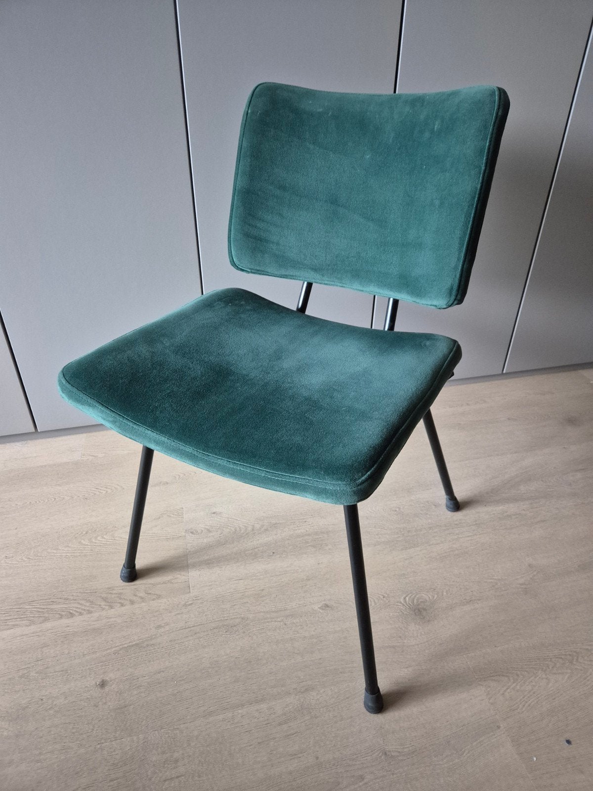 6 stuks Bodilson Eetkamerstoel Groen Velvet, Ophalen, Overige kleuren, Zo goed als nieuw, Metaal