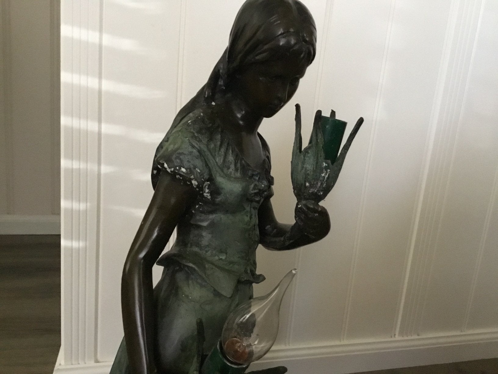 Staande lamp op marmeren voet, Ophalen